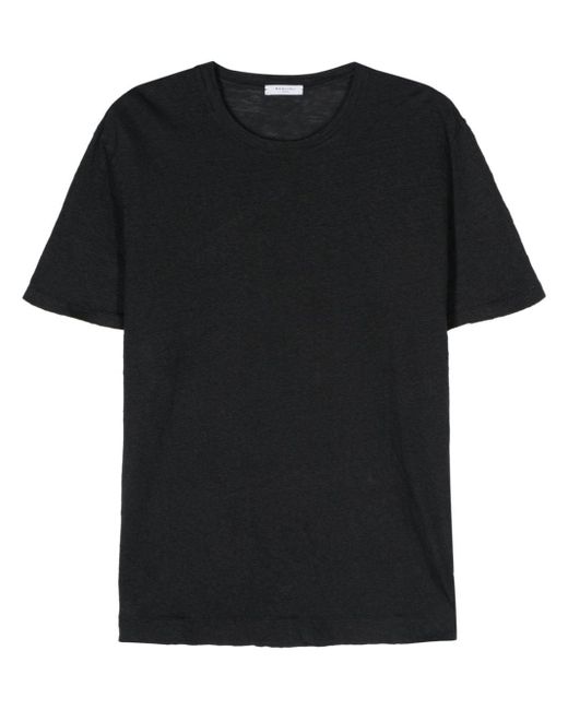 Linen jersey T-shirt di Boglioli in Black da Uomo