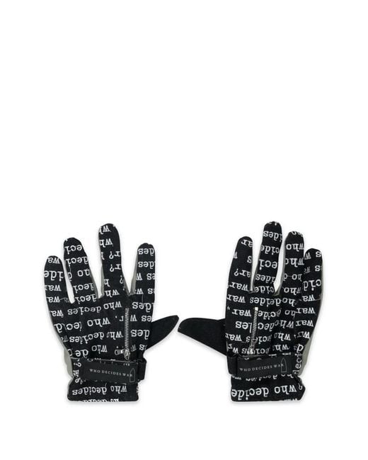Who Decides War Black Armor Zip Gloves for men