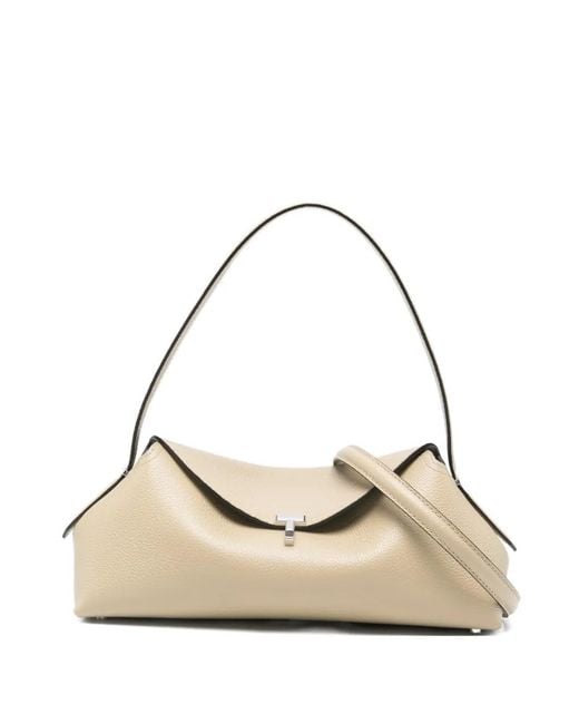 Totême Natural Medium T-Lock Grained-Leather Shoulder Bag