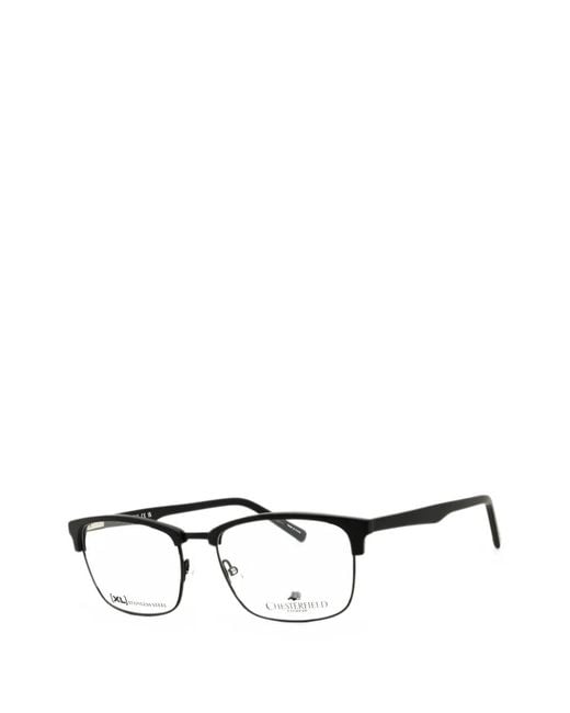 Chesterfield Black Rectangle-Frame Glasses for men