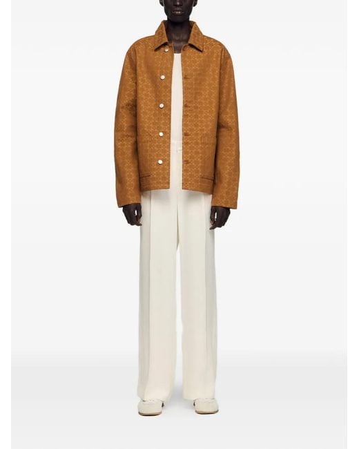 Sandro Brown Square Cross Denim Jacket for men
