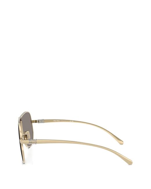 Miu Miu Gray Pilot-Frame Sunglasses