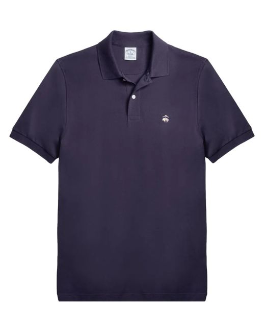 Brooks Brothers Blue Logo-Embroidered Polo Shirt for men