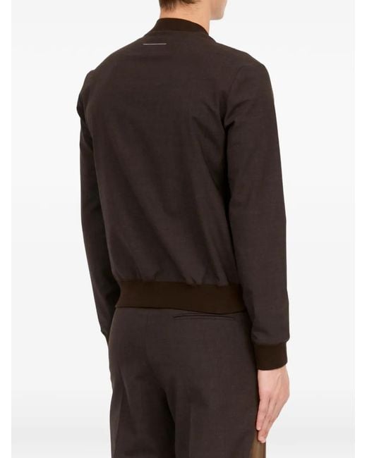 MM6 by Maison Margiela Brown V-Neck Long-Sleeve Top