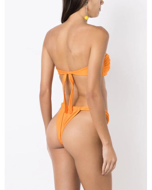 Amir Slama Orange Twist-Detail Bikini Top