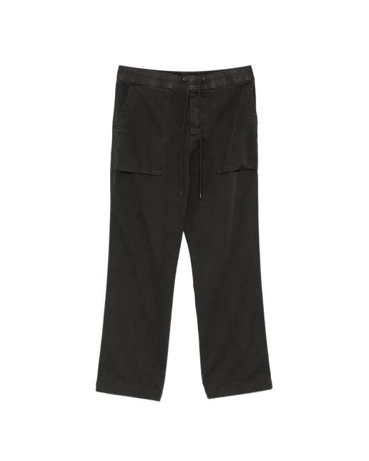 James Perse Black Slub Cotton Utility Pants for men