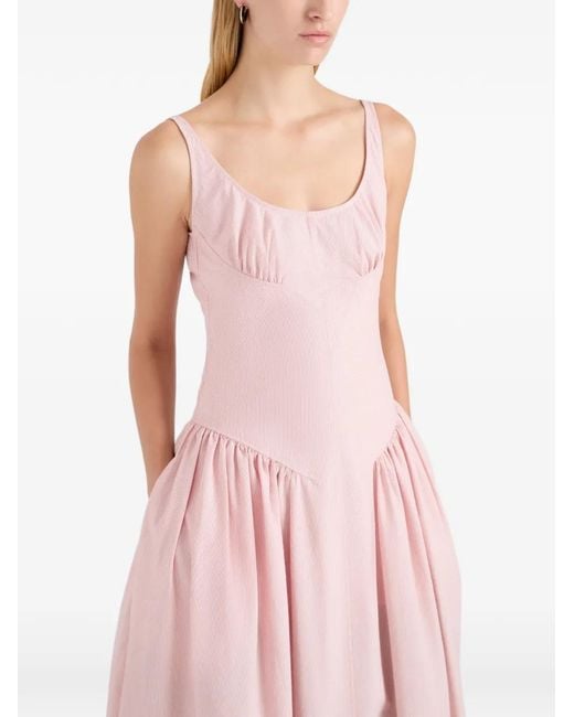 Proenza Schouler Pink Solira Seersucker Midi Dress