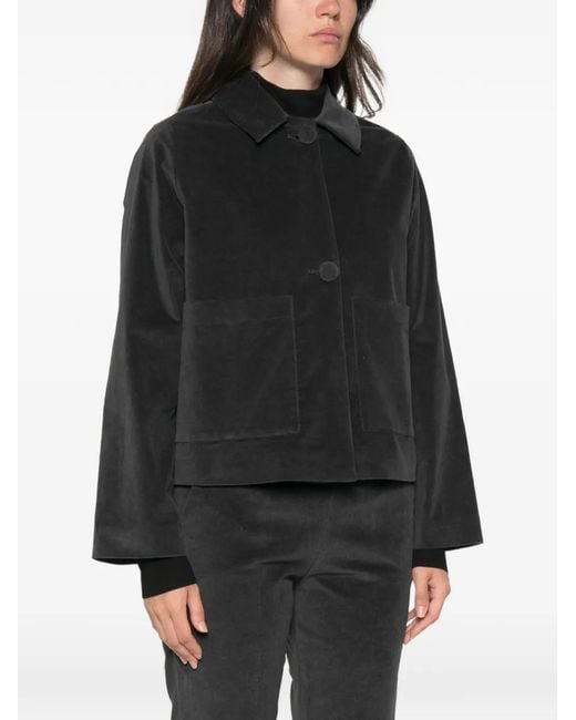 Whyci Black Button-Fastening Patch-Pocket Jacket
