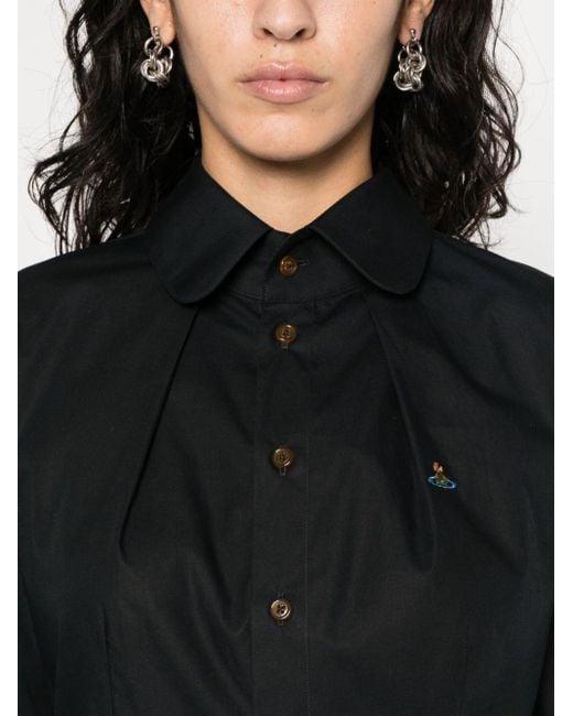 Vivienne Westwood Orb Blouse Met Geborduurd Logo in het Black