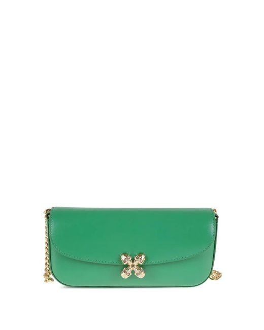 Alexander McQueen Green Skull Flower Cross Body Bag
