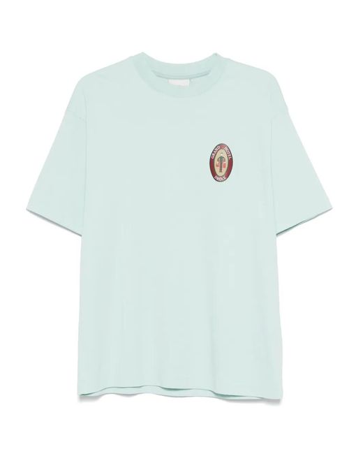 Drole de Monsieur Blue Graphic-Print T-Shirt for men