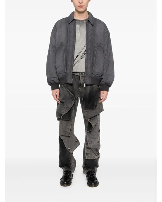 Izzue Gray Zip-Up Puffer Jacket for men