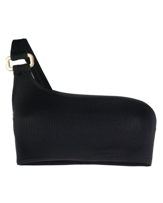 Wolford Ribbed Oneshoulder Bikini Top in Black Lyst Canada