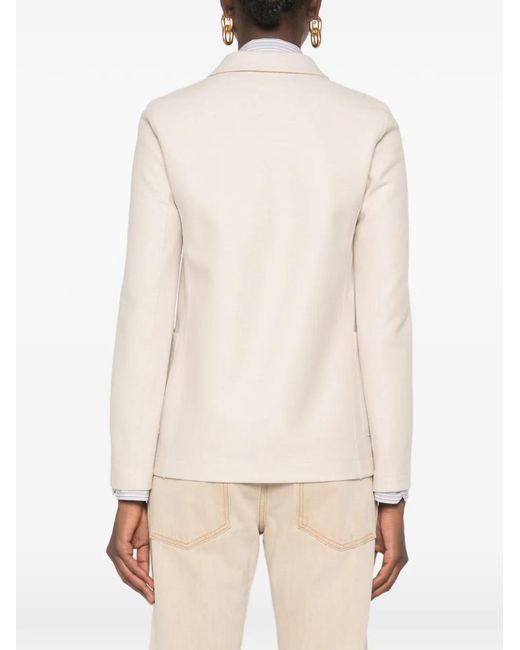 Harris Wharf London Natural Notched-Lapels Single-Breasted Blazer