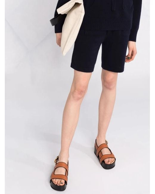 P.A.R.O.S.H. Blue Knitted Drawstring Waist Shorts