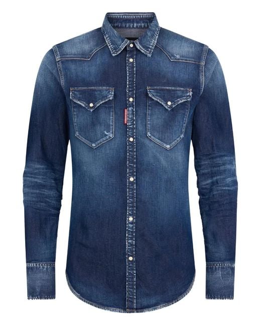 DSquared² Button-Up Overhemd in het Blue voor heren