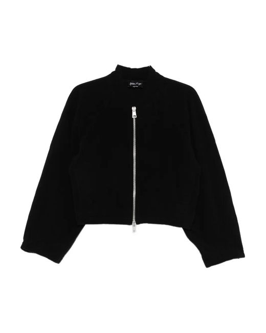 Andrea Ya'aqov Black Cashmere Bomber Jacket