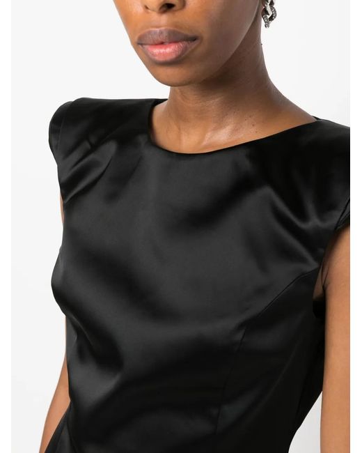 Philipp Plein Black Iconic Plein Satin-Finish Dress