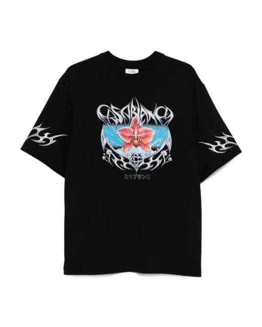 メンズ Casablanca グラフィック Tシャツ Black
