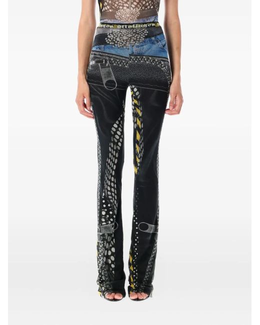 OTTOLINGER Blue Mesh Printed Trousers