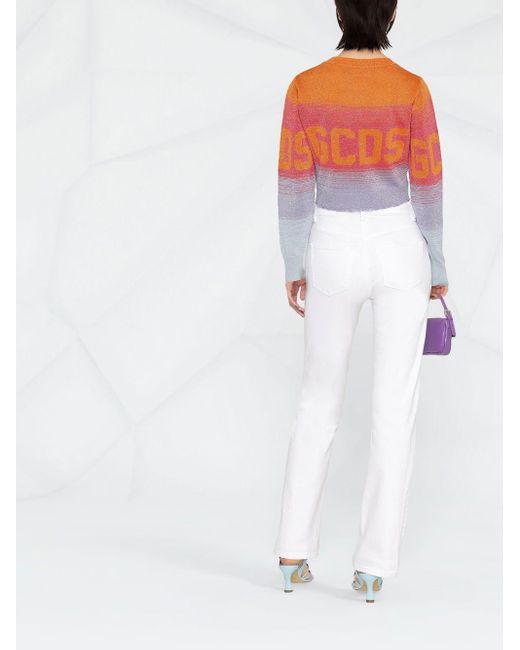 Maglione crop con logo di Gcds in Viola | Lyst
