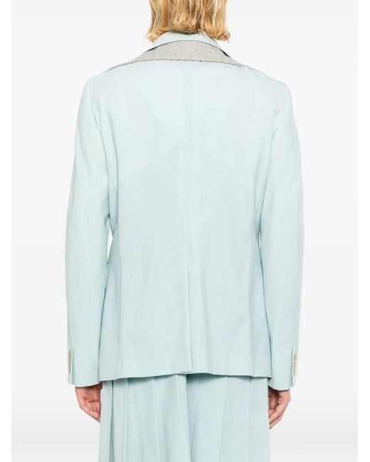 Comme des Garçons White Layered-Lapel Blazer for men
