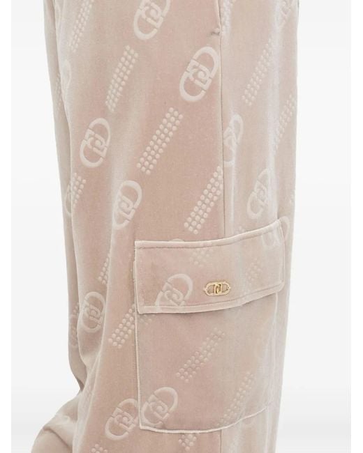 Liu Jo Natural Logo-Pattern Cargo Trousers