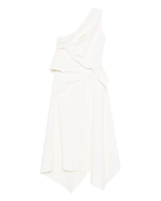 Monse White Draped Dress