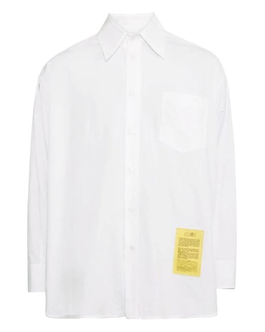MM6 by Maison Margiela White Numbers Motif-Patch Shirt for men