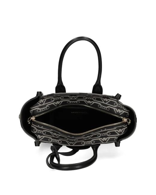 Emporio Armani Black Monogram-Patterned Mini Bag