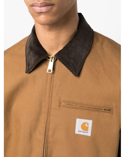 Carhartt Brown Detroit Contrasting-Collar Cotton Jacket