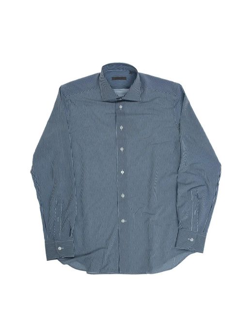 Corneliani Blue Striped Wrinkle-Free Shirt for men
