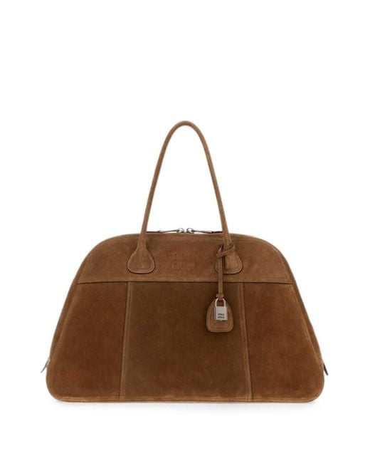 Miu Miu Brown Suede Shoulder Bag