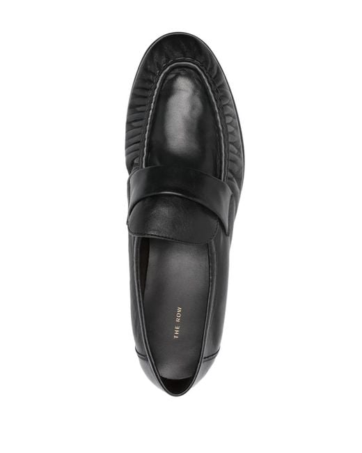 The Row Gray Soft Leather Loafers