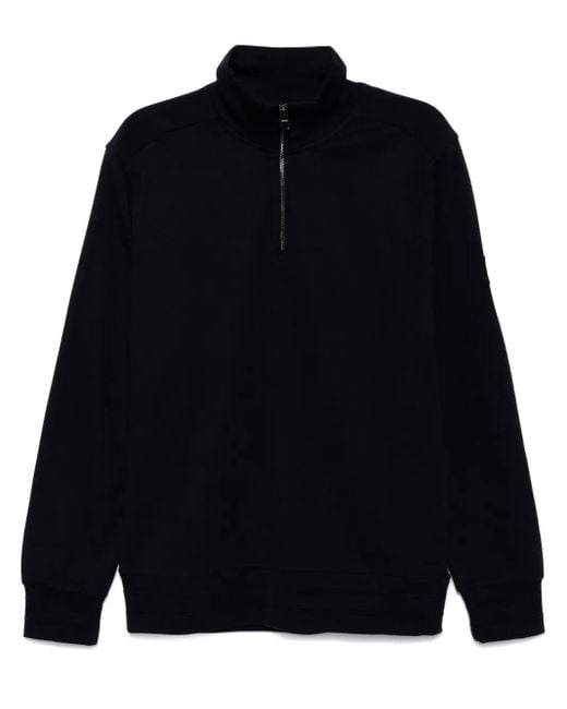 Felpa Con Mezza Zip di Boss in Blue da Uomo