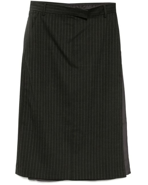 Falda a rayas Pushbutton de color Black