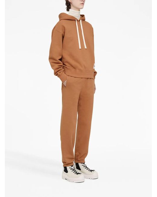 Jil Sander Brown Cotton Drawstring Track Pants
