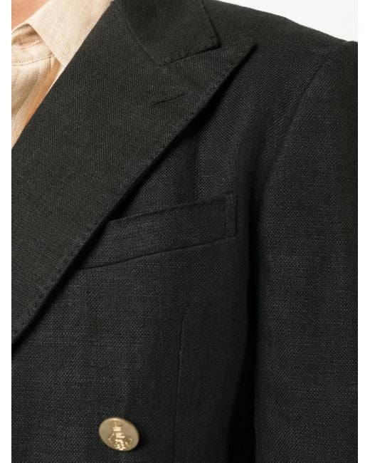 Ralph Lauren Black Notched-Lapels Double-Breasted Blazer for men
