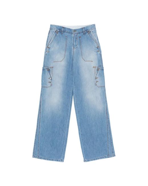 Ermanno Scervino Blue Pocket Denim Trousers