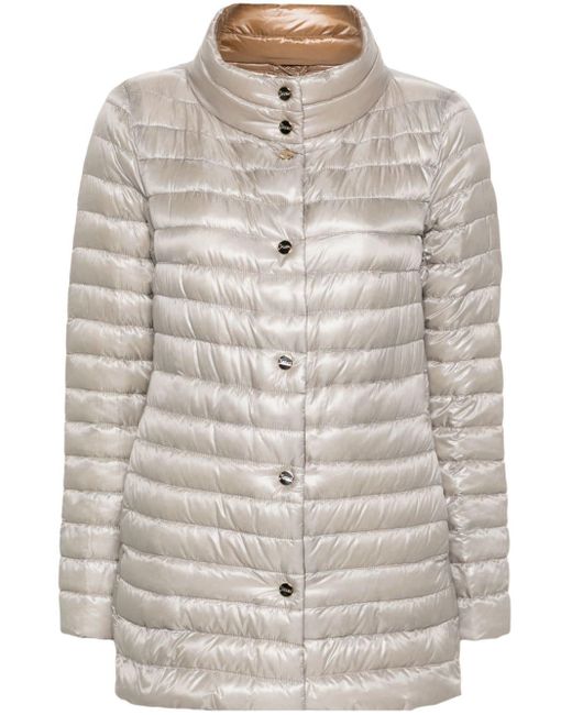 Herno Gray A-line Reversible Down Jacket