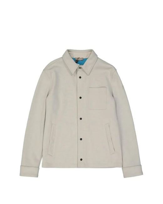 Herno White Buttoned Shirt Jacket for men