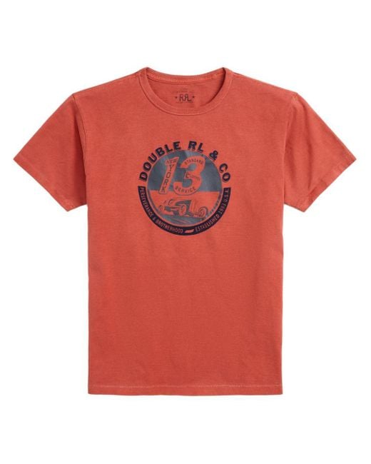 RRL Red Graphic-print Cotton T-shirt for men