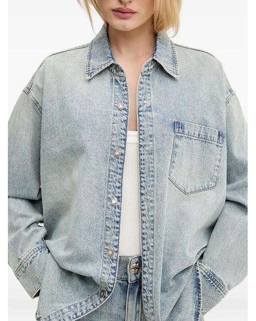 Miss Sixty Gray Button-Fastening Denim Shirt