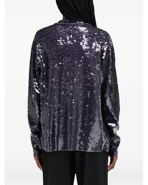 Ferragamo Blue Sequin-Embellished Jacket