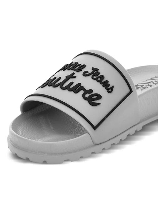Versace Jeans Couture Gray Ridged-Sole Slides