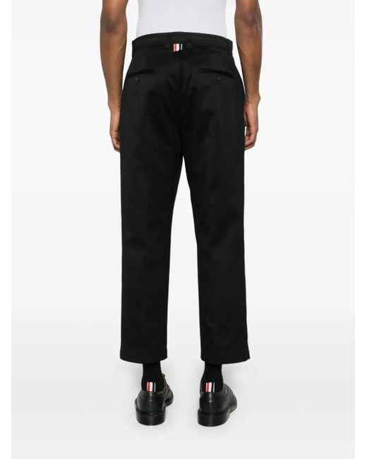 メンズ Thom Browne テーパード チノパンツ Black