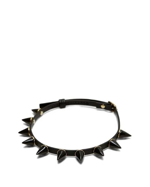 Andres Gallardo Black Collier Ras-Du-Cou Mini Spike En Cuir