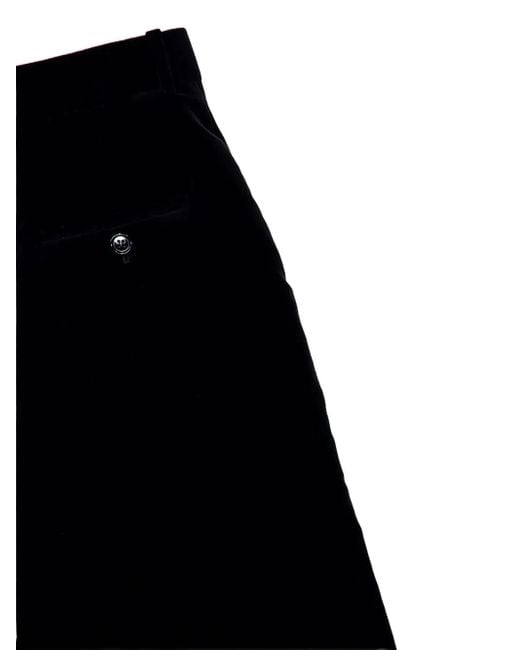 Saint Laurent Black Midirock aus Samt mit Falten