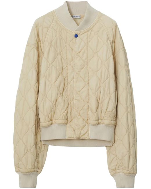 Burberry Natural Quilted Bomber Jacket