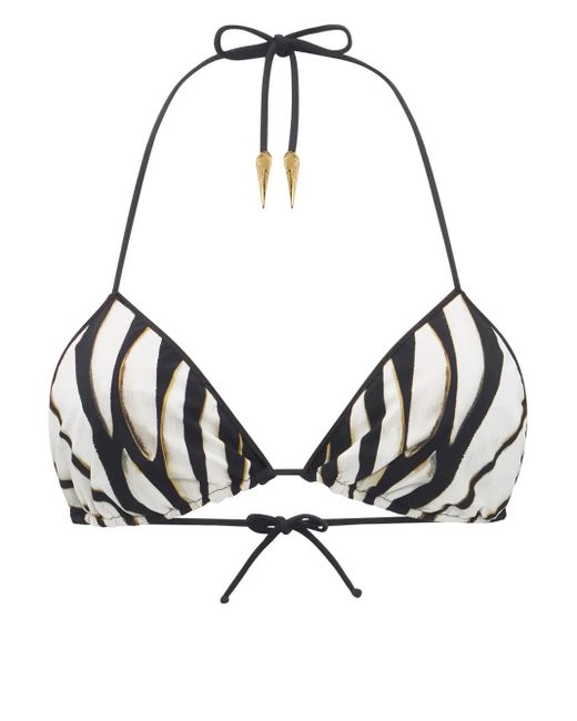 Roberto Cavalli Black Ray Of-Print Bikini Top